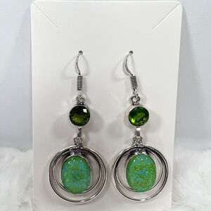 Triplet Opal 925 Circles Earrings